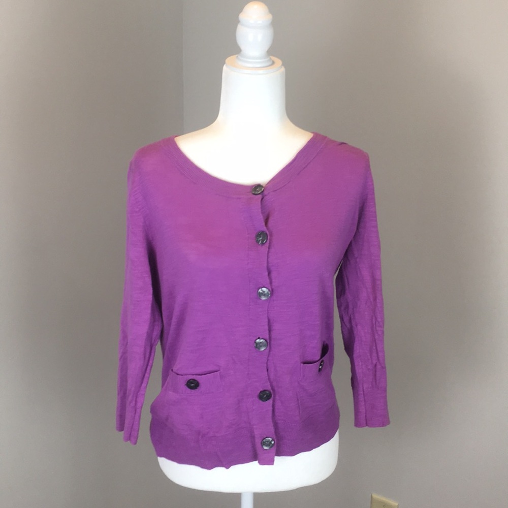 Banana Republic 3/4 sleeve Cardigan In Lilac